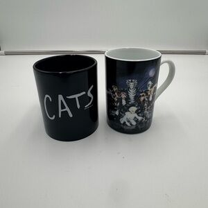 Vintage 1981 Cats The Musical Coffee Mugs Lot of 2 Broadway Original Cast